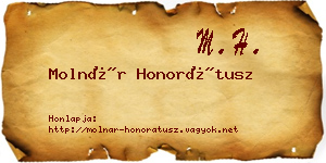 Molnár Honorátusz névjegykártya